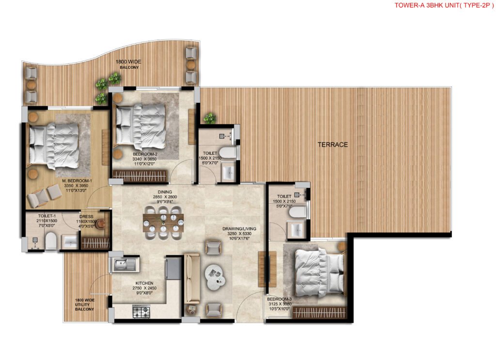 TOWER A 3BHK UNIT TYPE 2P